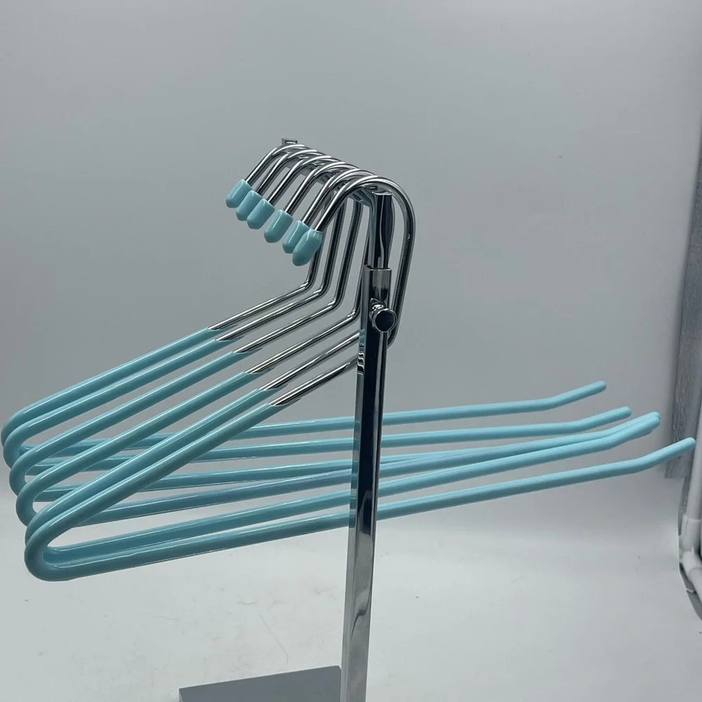 6 Closet Hangers: Pants Trousers Jeans Non-Slip Open End Silicone Coated Finish